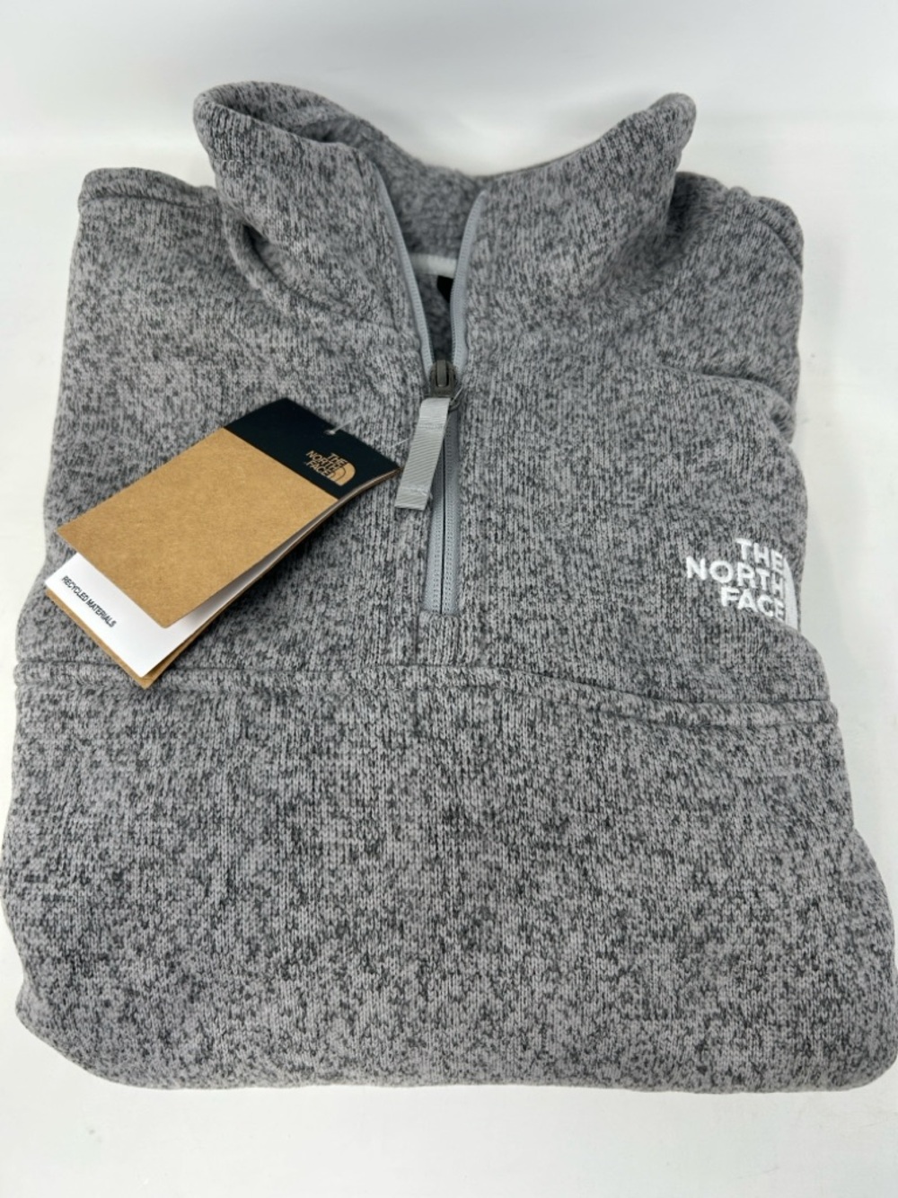 The North Face Men's Heather Gray Half-Zip Sweater